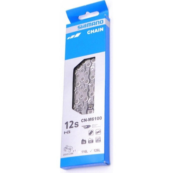 Цепь SHIMANO DEORE, M6100, 12 скоростей, 126 звеньев, с замком